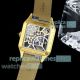 Super Clone Cartier Santos Dumont Yellow Gold Skeleton Dial Blue Strap (4)_th.jpg